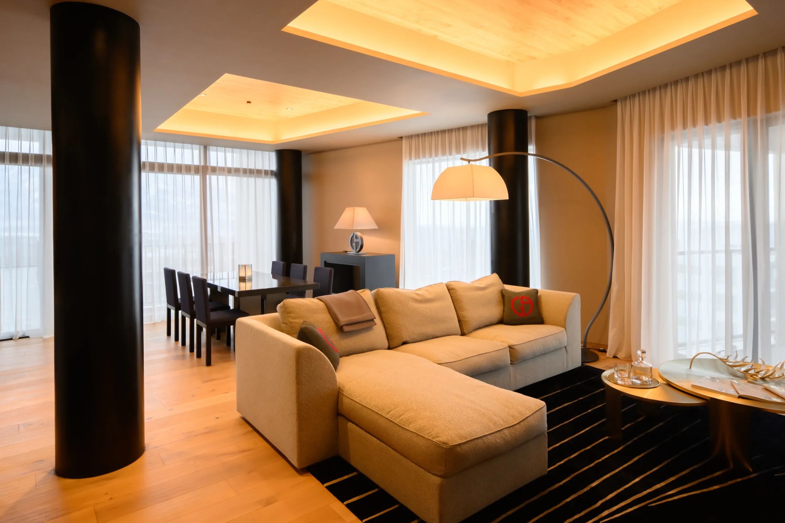 Armani Casa living room at HOTELA Niseko
